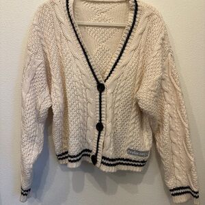 Taylor Swift Cable Knit Cardigan Sweater - Cream